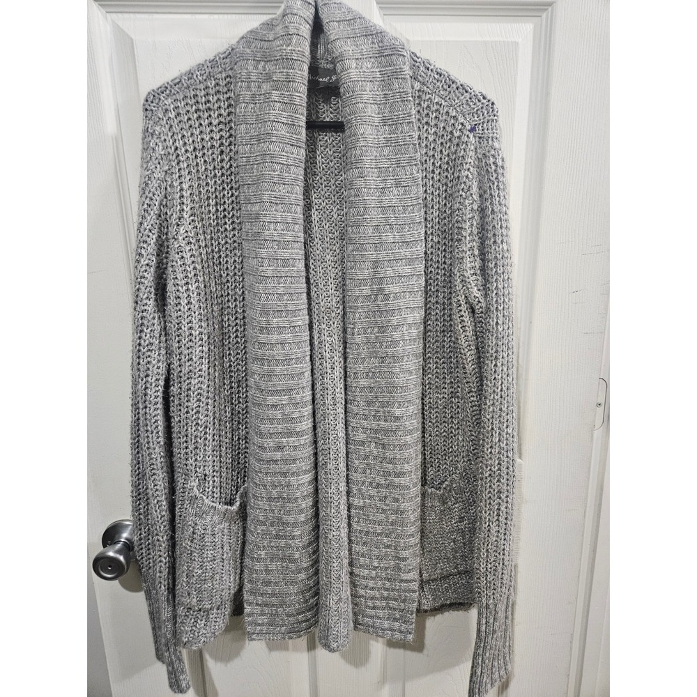 Michael Stars Grey Open Front Cardigan Shawl Collar Knit Sweater SM167 XS/S